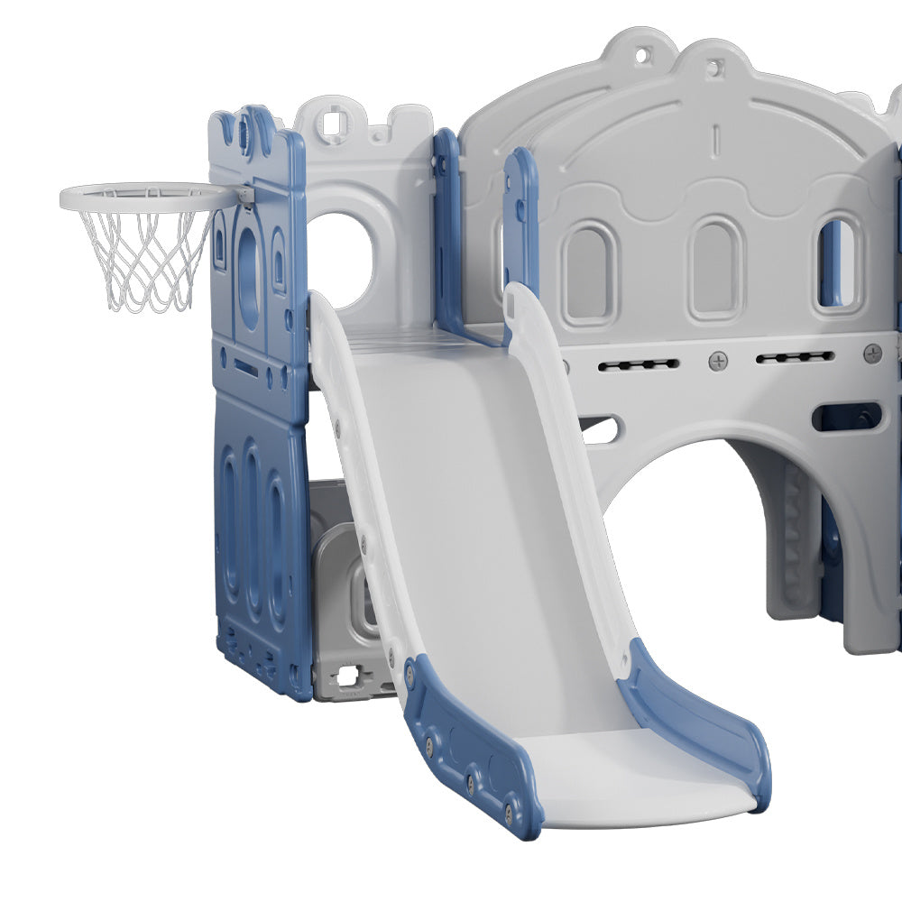 Blue Toddler Indoor Outdoor Toddler Two Slides Playset