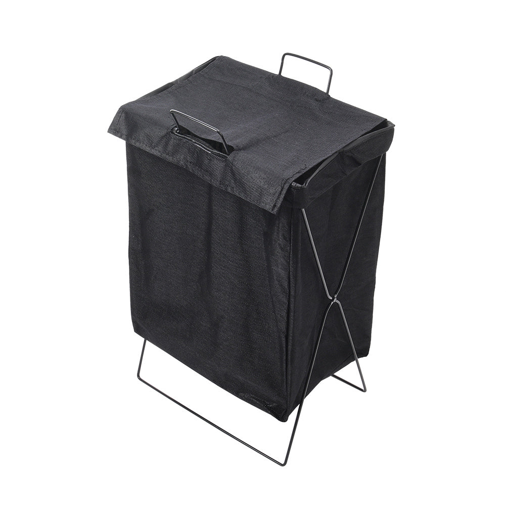 Black Folding Fabric Laundry Basket