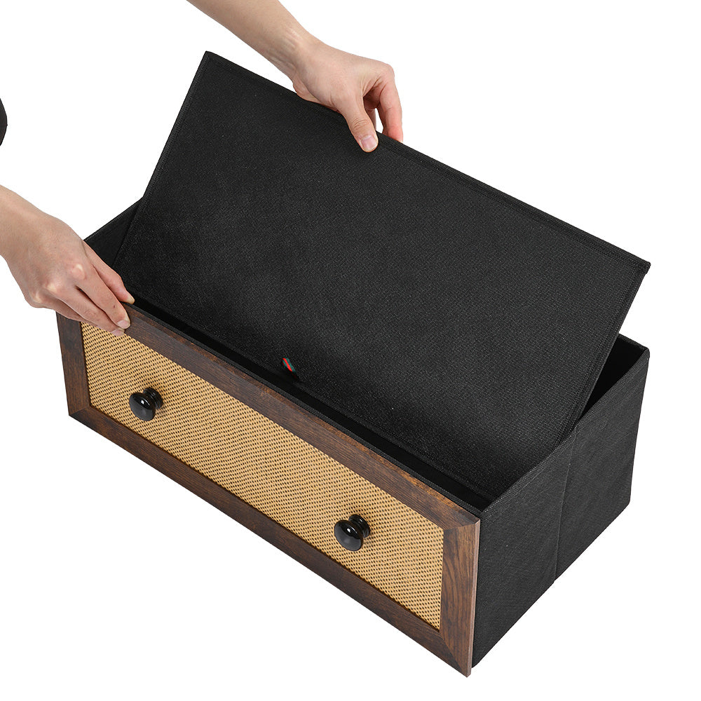 6 Drawer Rustic Rattan Storage Cabinet