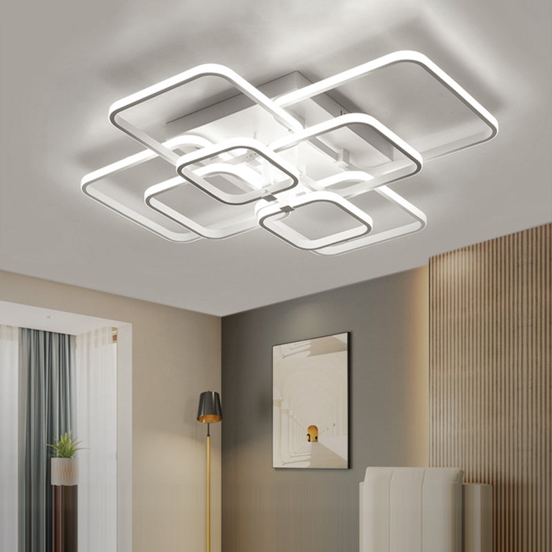 Square LED Ceiling Light Cool White Light, 8 Head