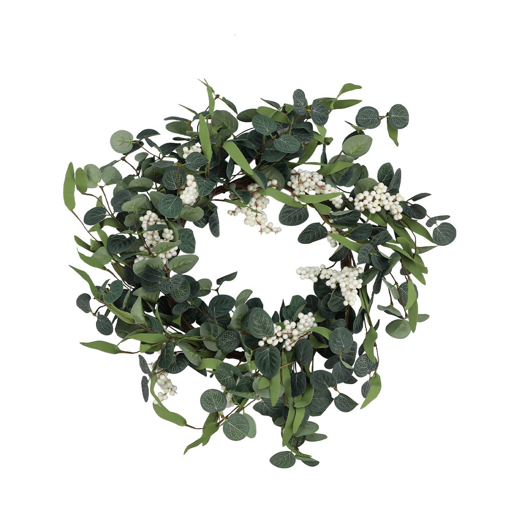 55CM Artificial Topiary Wreath Eucalyptus Leaf Door Decor
