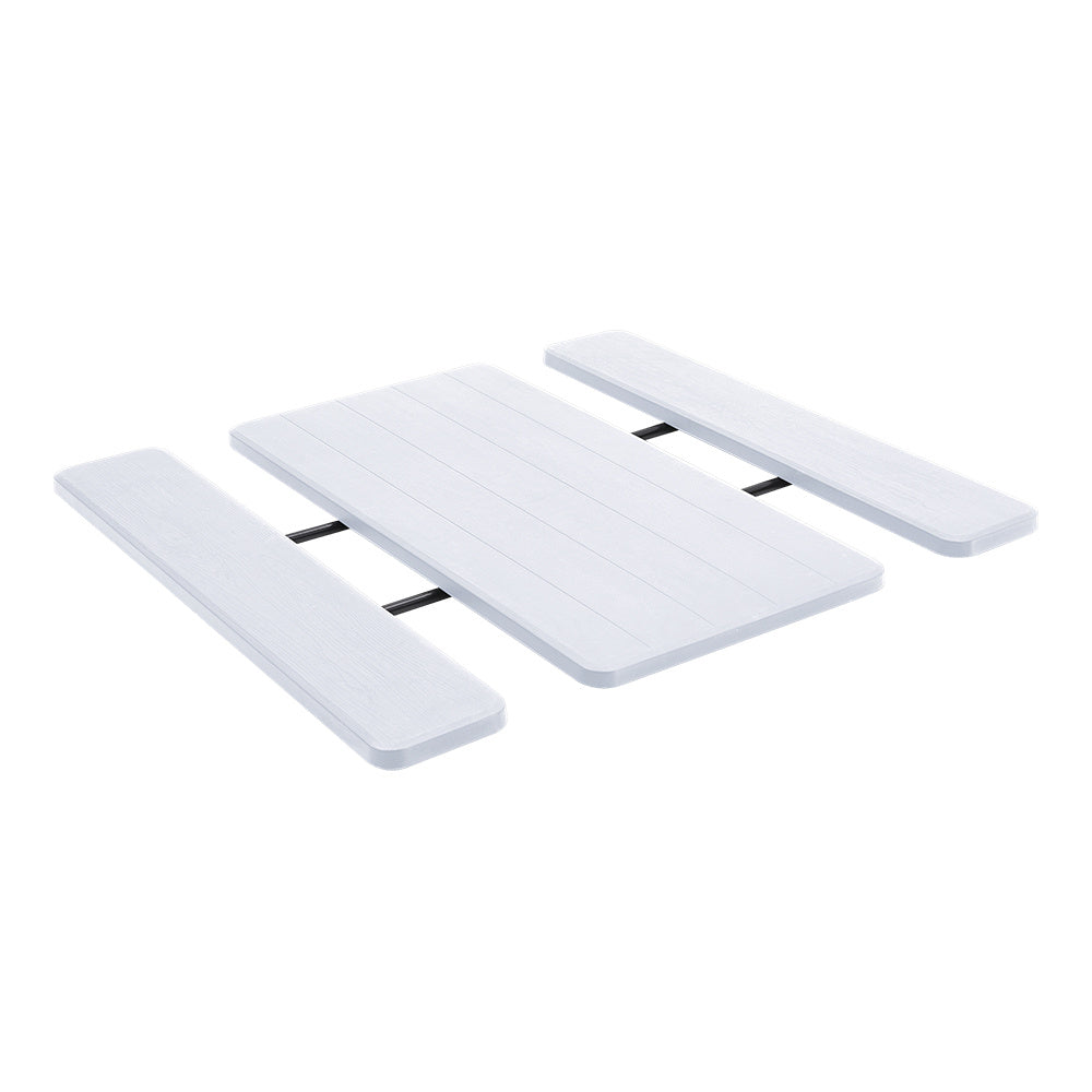 White Foldable Picnic Table and Bench Set