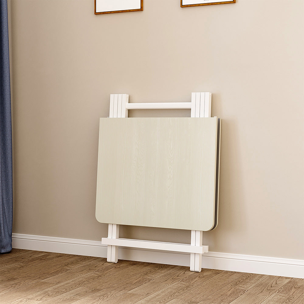 White 100x60cm Folding Wooden Dining Table