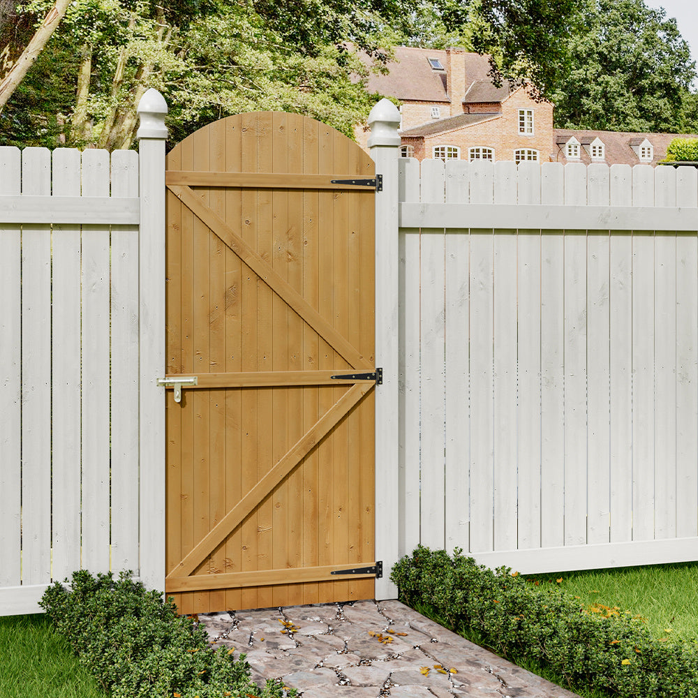 210cm Arch Top Strong Wooden Garden Gate