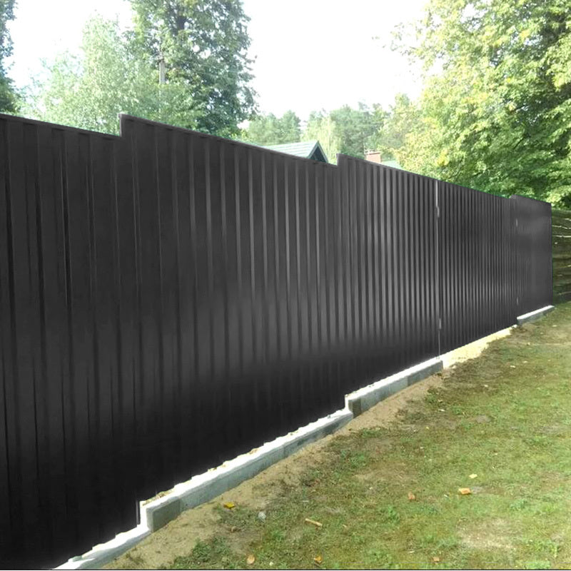 Black Set of 12 Steel Corrugated Panels