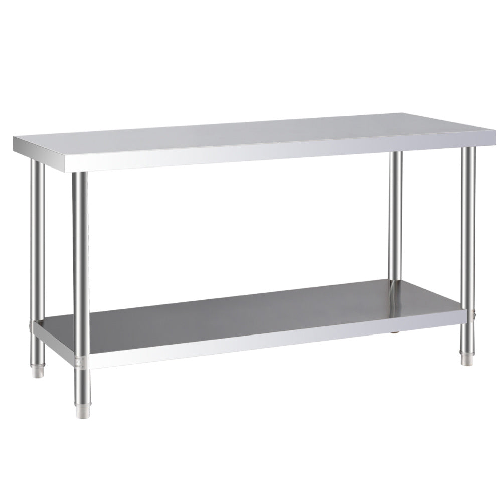 120CM Kitchen Work Table Steel Frame with Lower Shelf