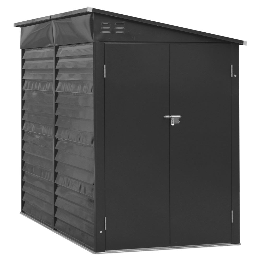 Charcoal Black Outdoor Garden Steel Storage Shed