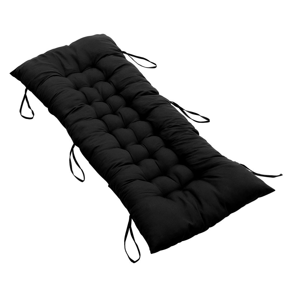 125cm Thick Soft Comfortable Chaise Lounge Chair Cushion, Black