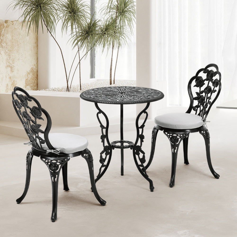 3pcs Cast Aluminum Outdoor Bistro Dining Set