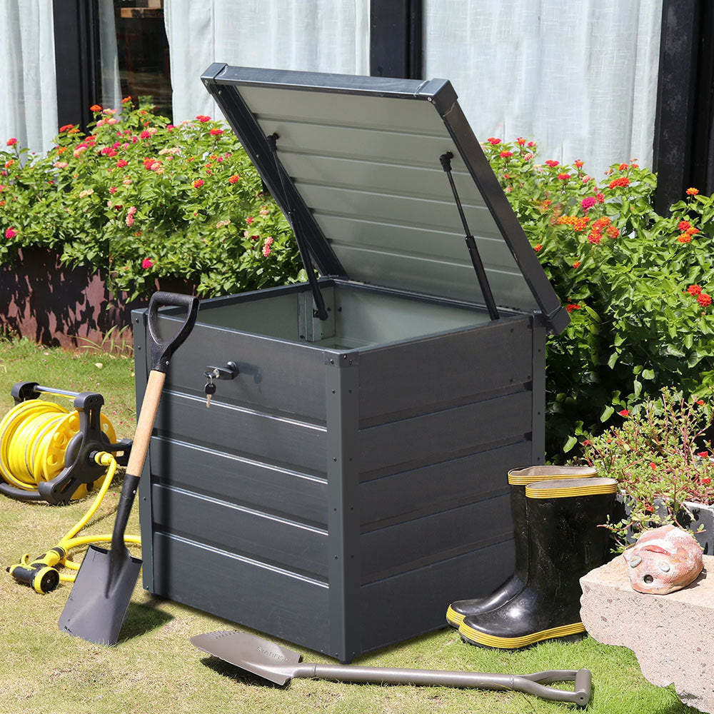 200L Metal Outdoor Garden Lockable Storage Box