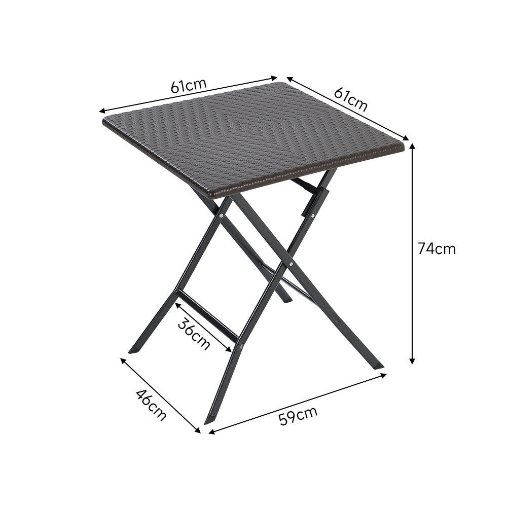 Black Square Folding Outdoor Bistro Table