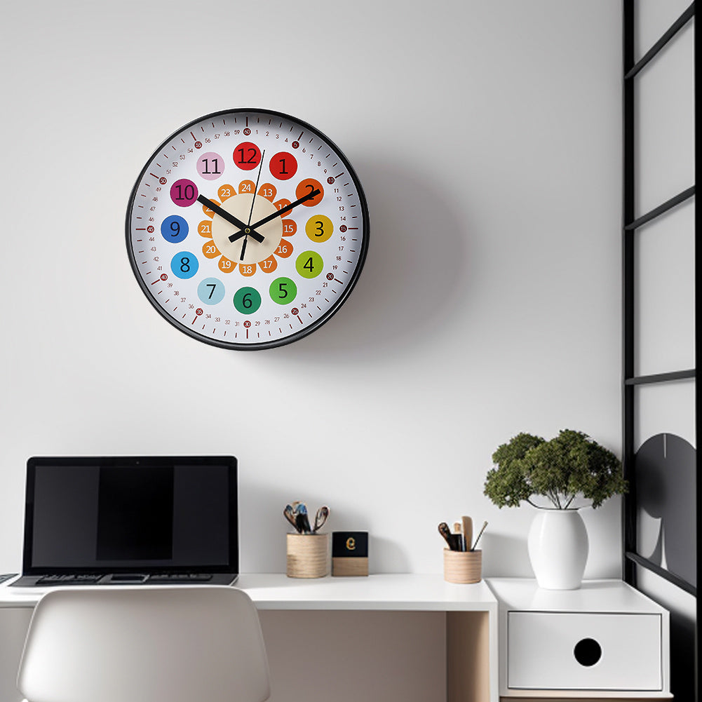 Modern Colourful Teach The Time Round Clock for Kids
