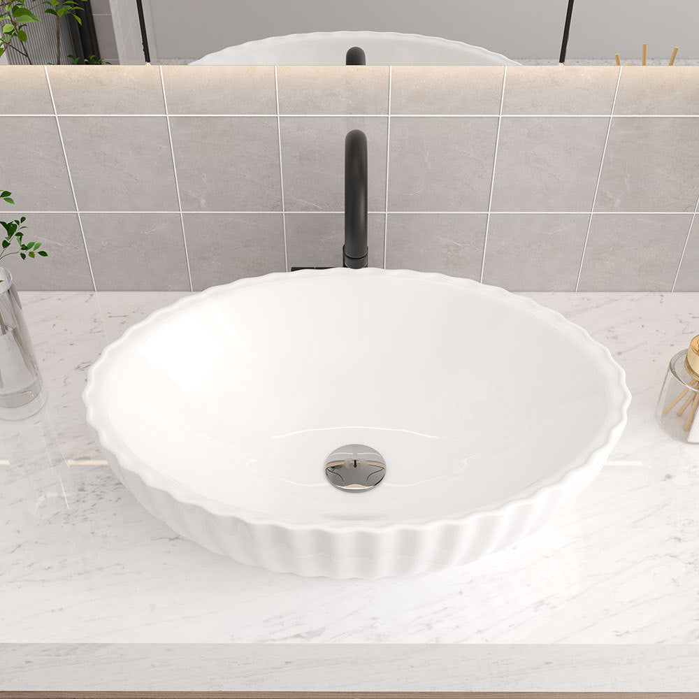 Modern Artistic Oval Bathroom Vessel Vanity Sink
