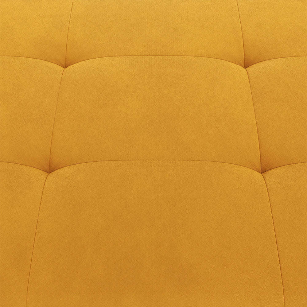 Yellow Rectangle Velvet Storage Ottoman