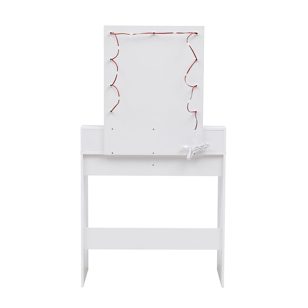 White Makeup Dressing Table with 9 Lighted bulbs Mirror
