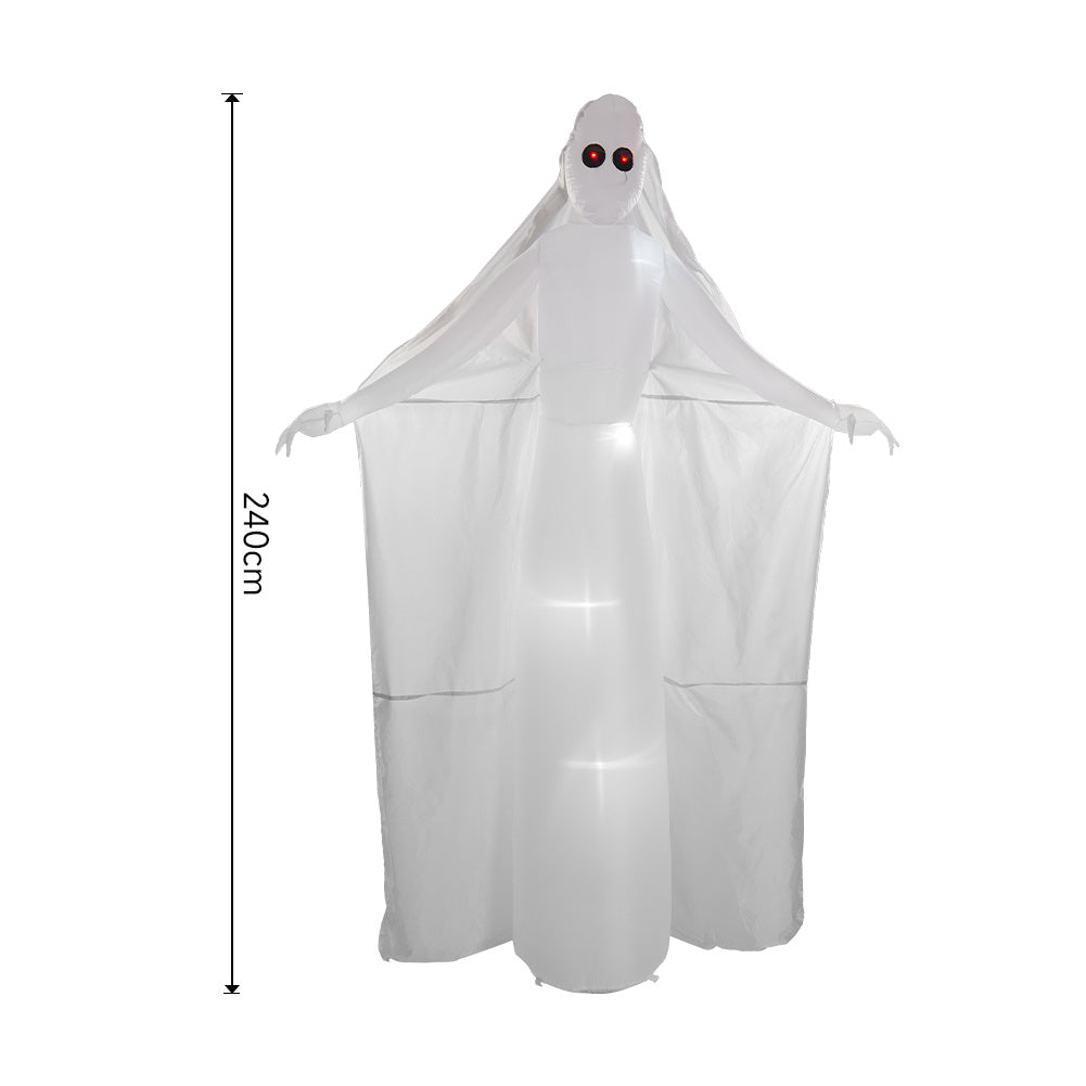 White Tall Ghost Bride with Red Eyes Inflatable for Halloween