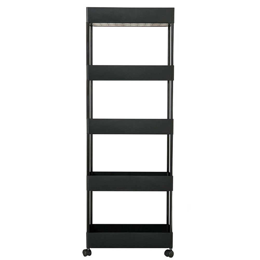 5 Tier Kitchen Trolley Cart Vegetable Fruite Storage Rack Shelf, Black