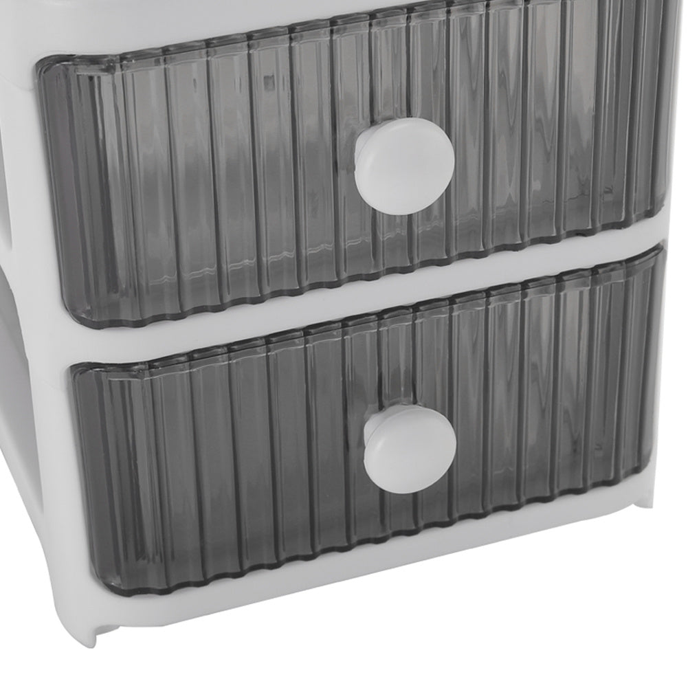 4 Drawer Grey Transparent Desktop Organizer