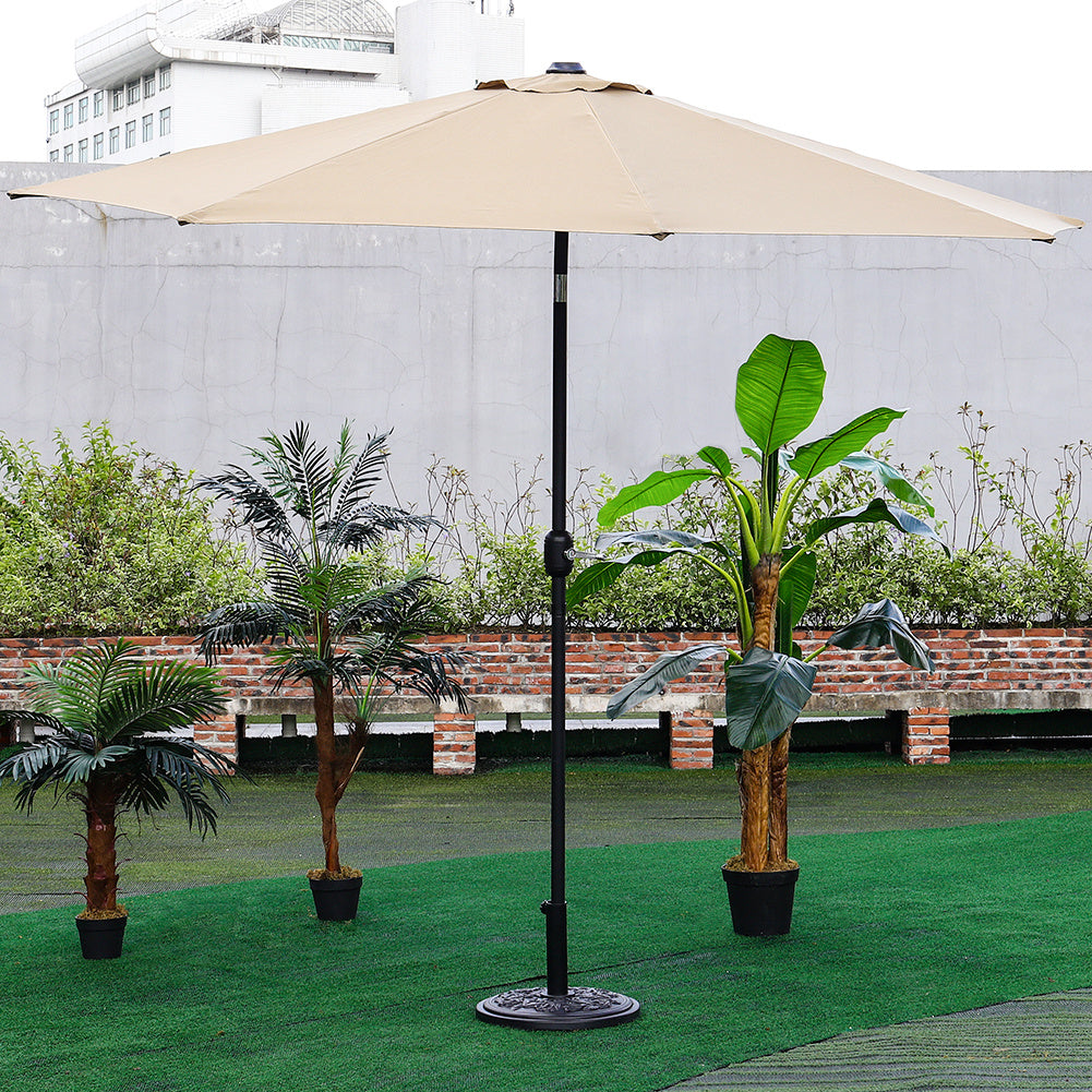 240 cm H 3M Patio Umbrella Large Traditional Parasol, with Round Base