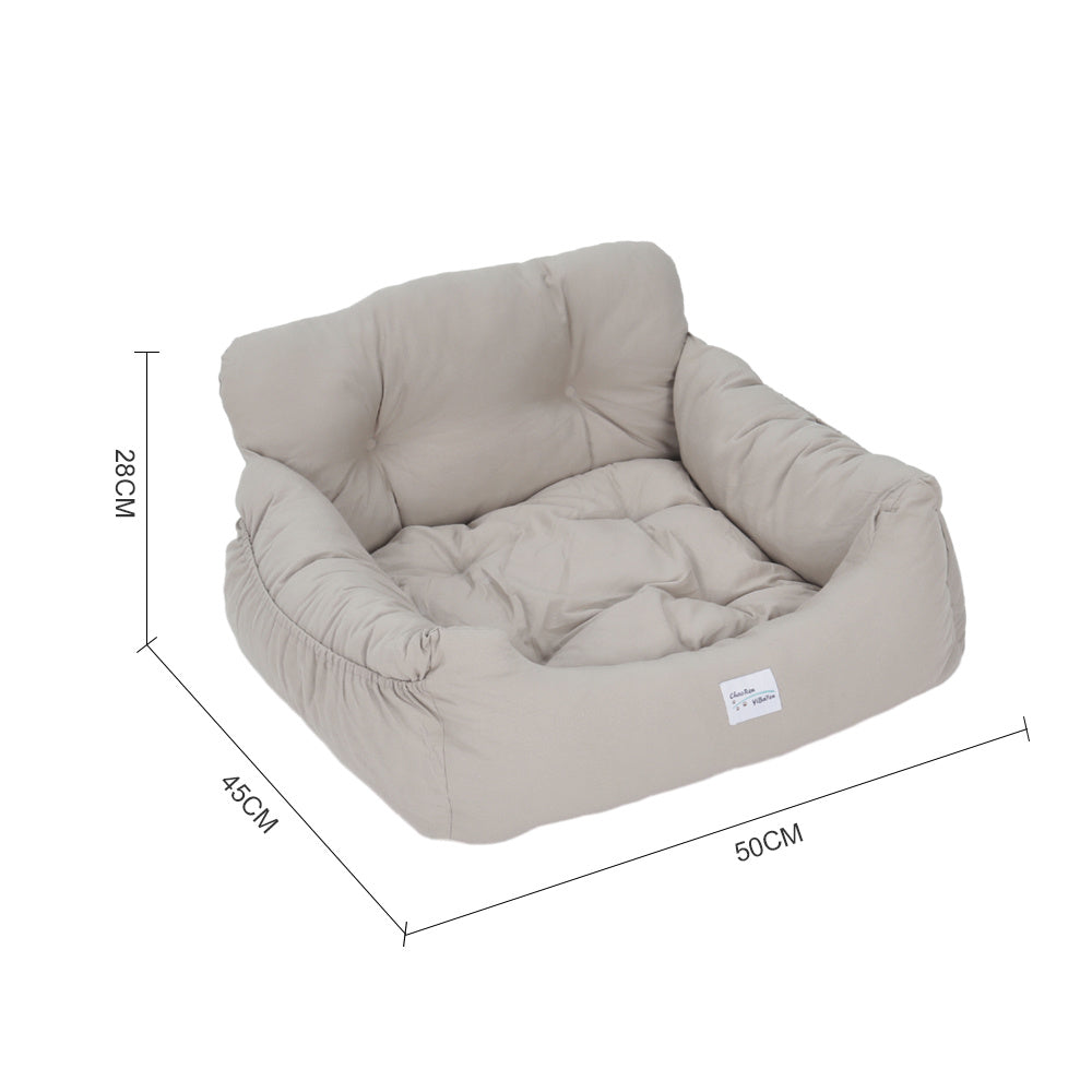 Light Grey 50cm Travel Pet Bed with Pockets