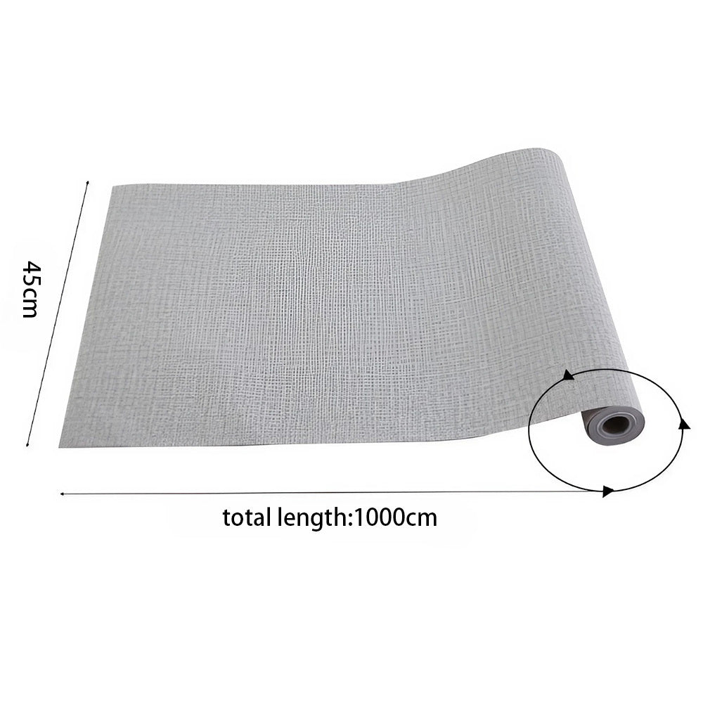 Grey Linen Textured PVC Self-adhesive Wallpaper