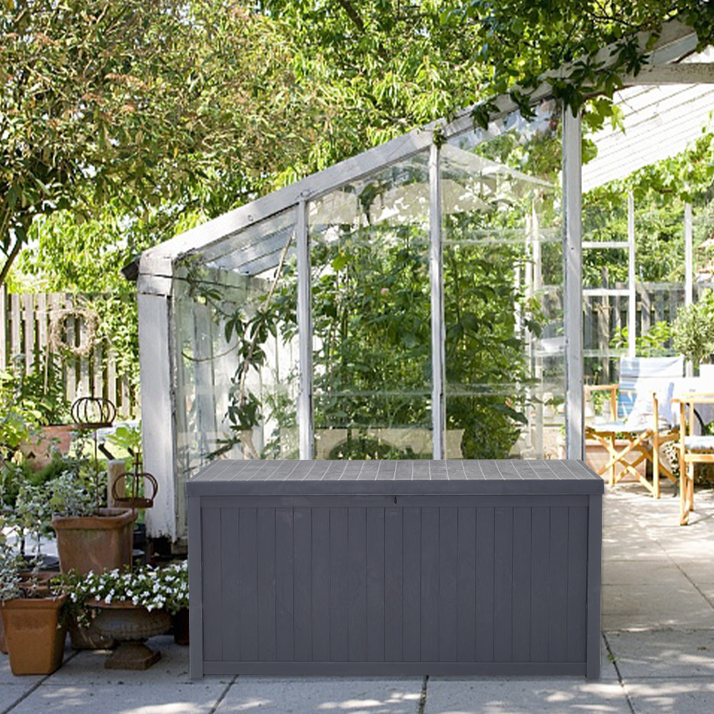 430L Ottoman Toy Box Chest Plastic Garden Storage Blanket