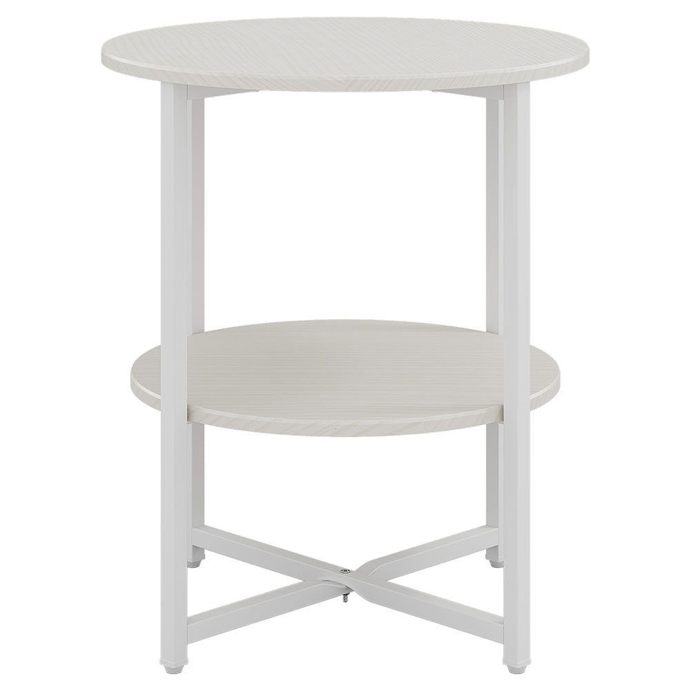 WHite Small Round Coffee Table with 2 Tier