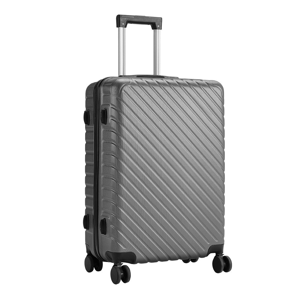 Silver 28 inch Lightweight Hardside Travel Suitcase with Wheels