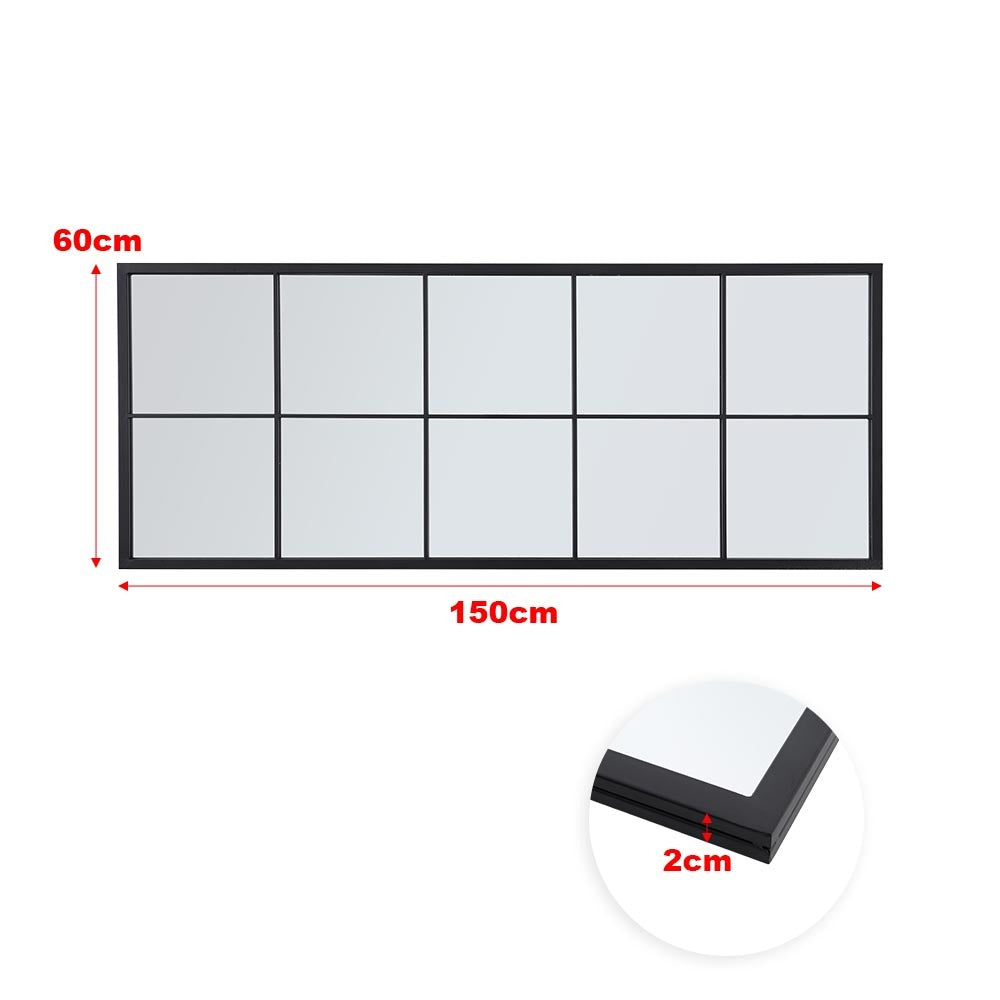 Modern Rectangle Black Window Full Length Slim Wall Mirror