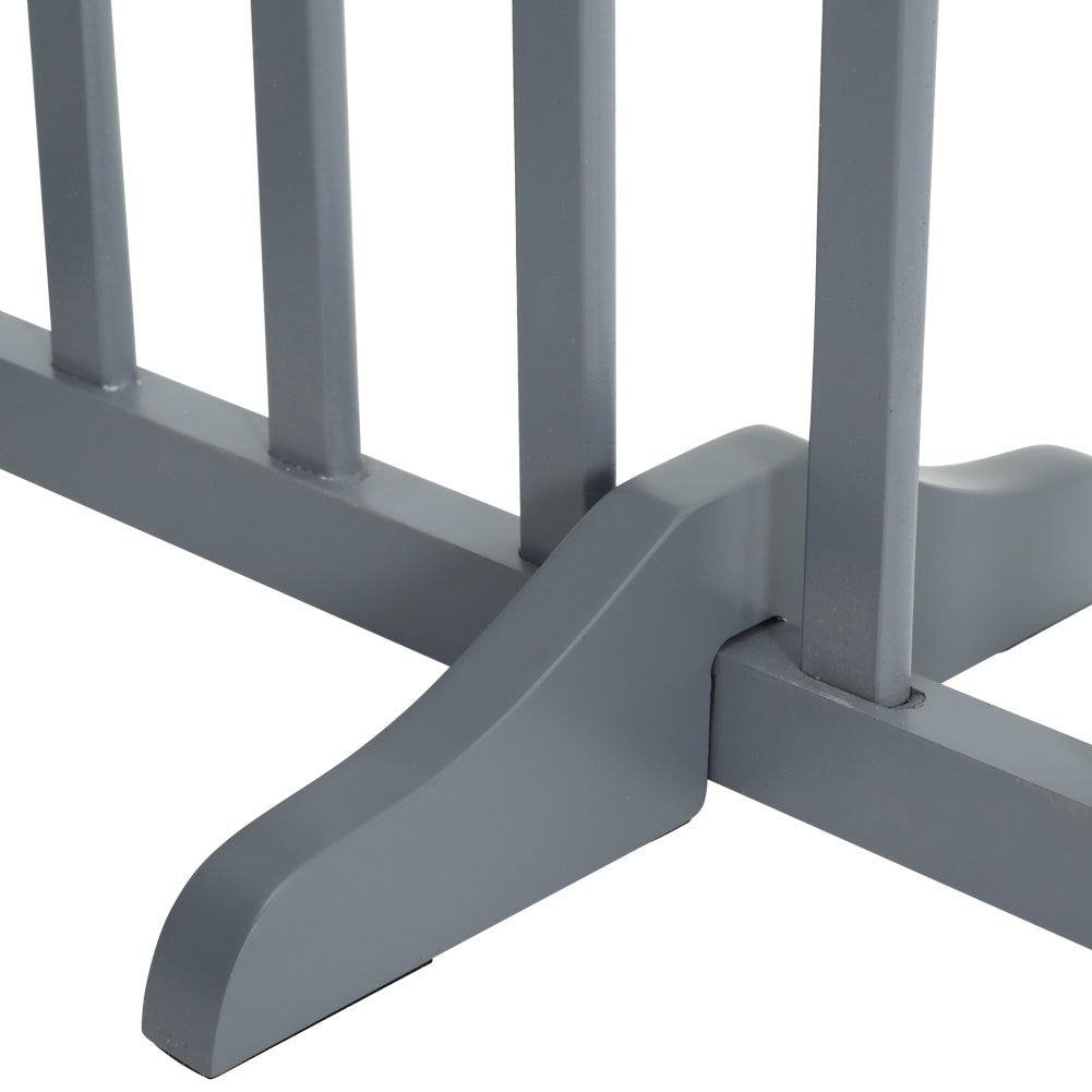 Foldable Wood Pet Free Standing Indoor Gate Grey 3 Panels
