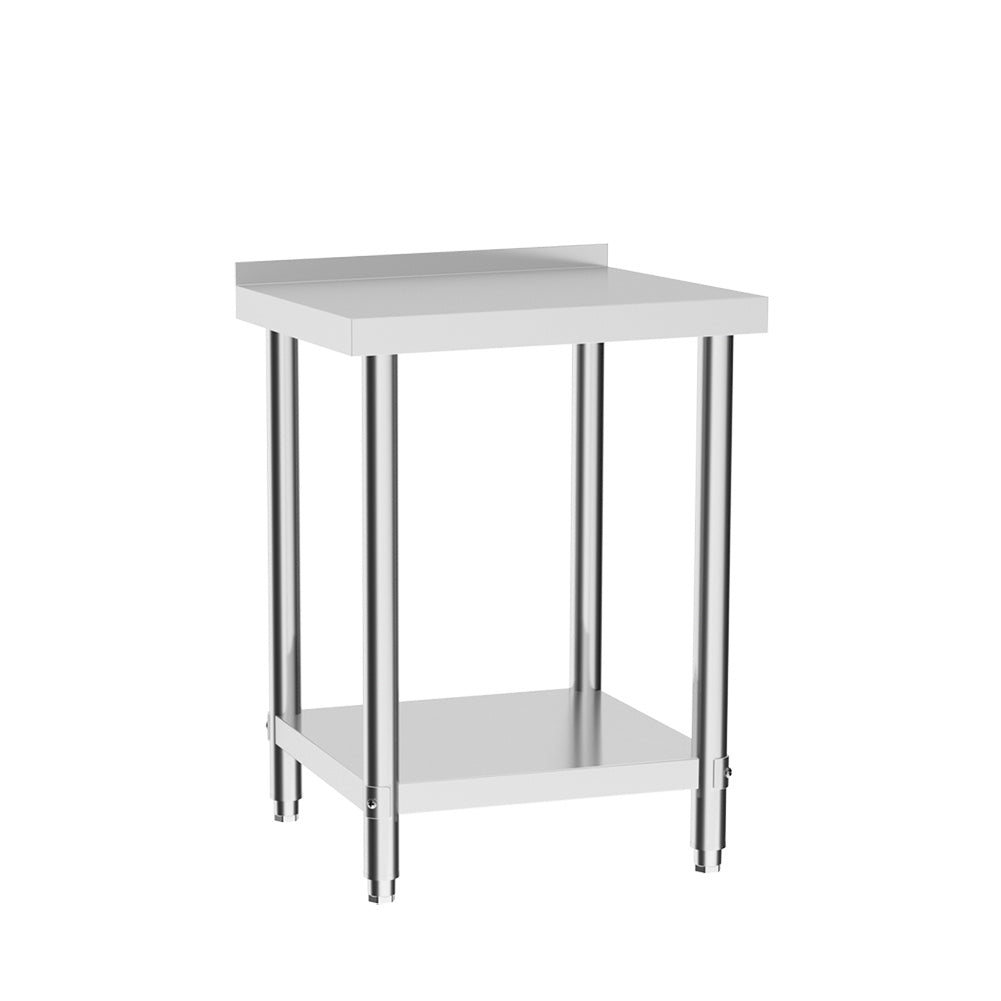 60CM Stainless Steel Working Table with Lower Layer and Back Panel