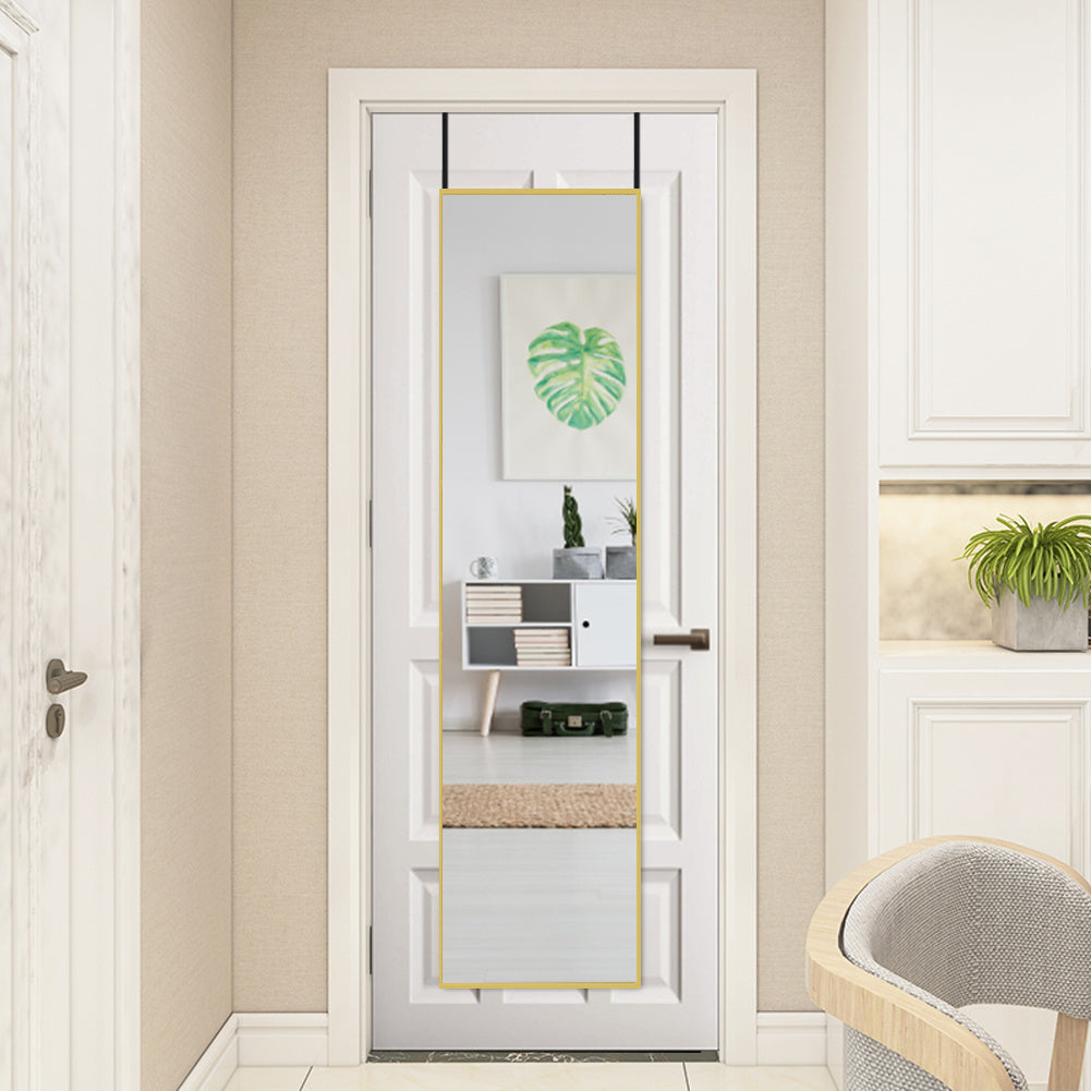 Metal Frame Over the Door Full Length Mirror Gold Large Mirror