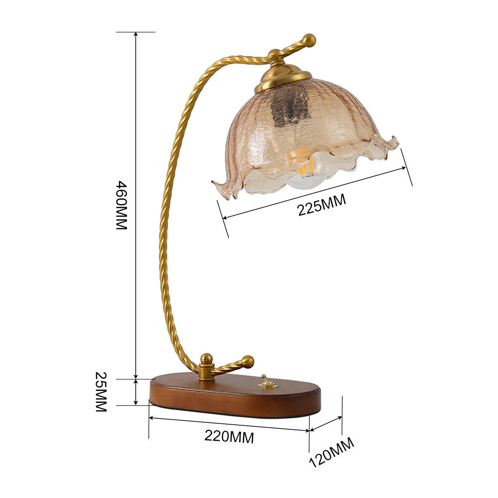 46cm Flower Shaped Glass Table Lamp