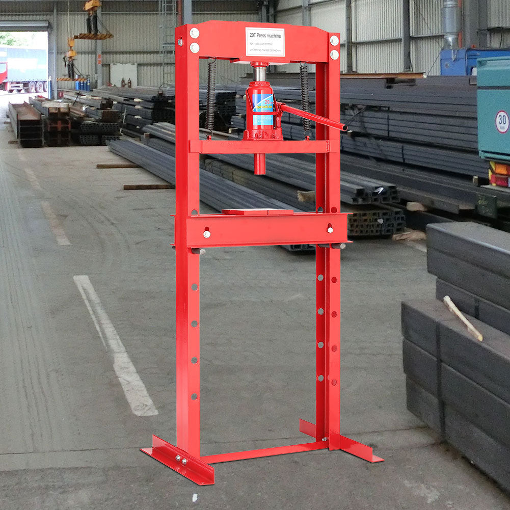 H Frame 20 Ton Hydraulic press, Red