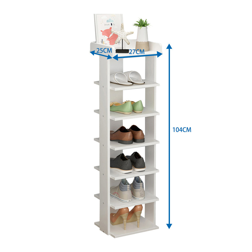 7 Tier Shoe Rack Organizer, White