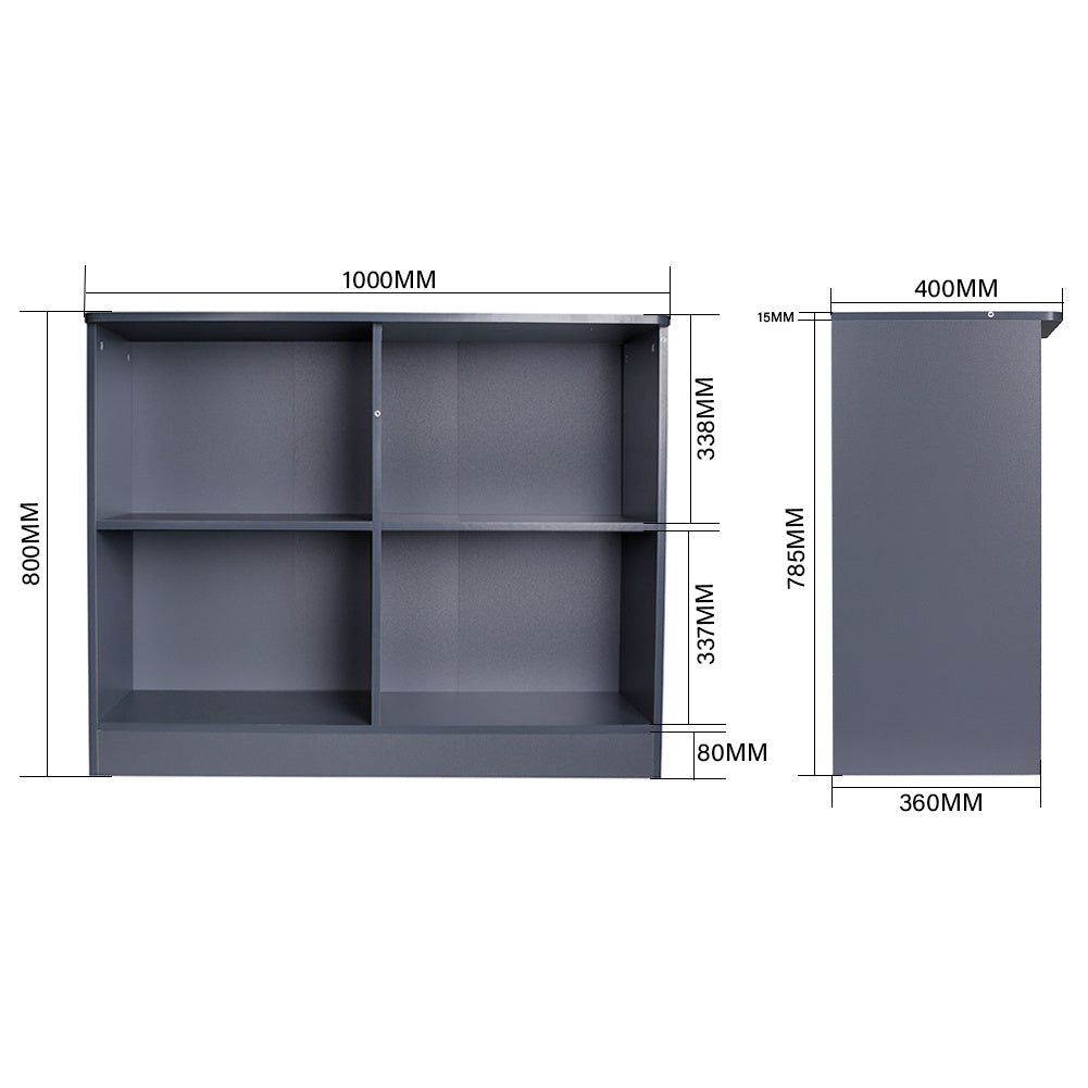 Grey Sideboard Cabinet with Open Shelves