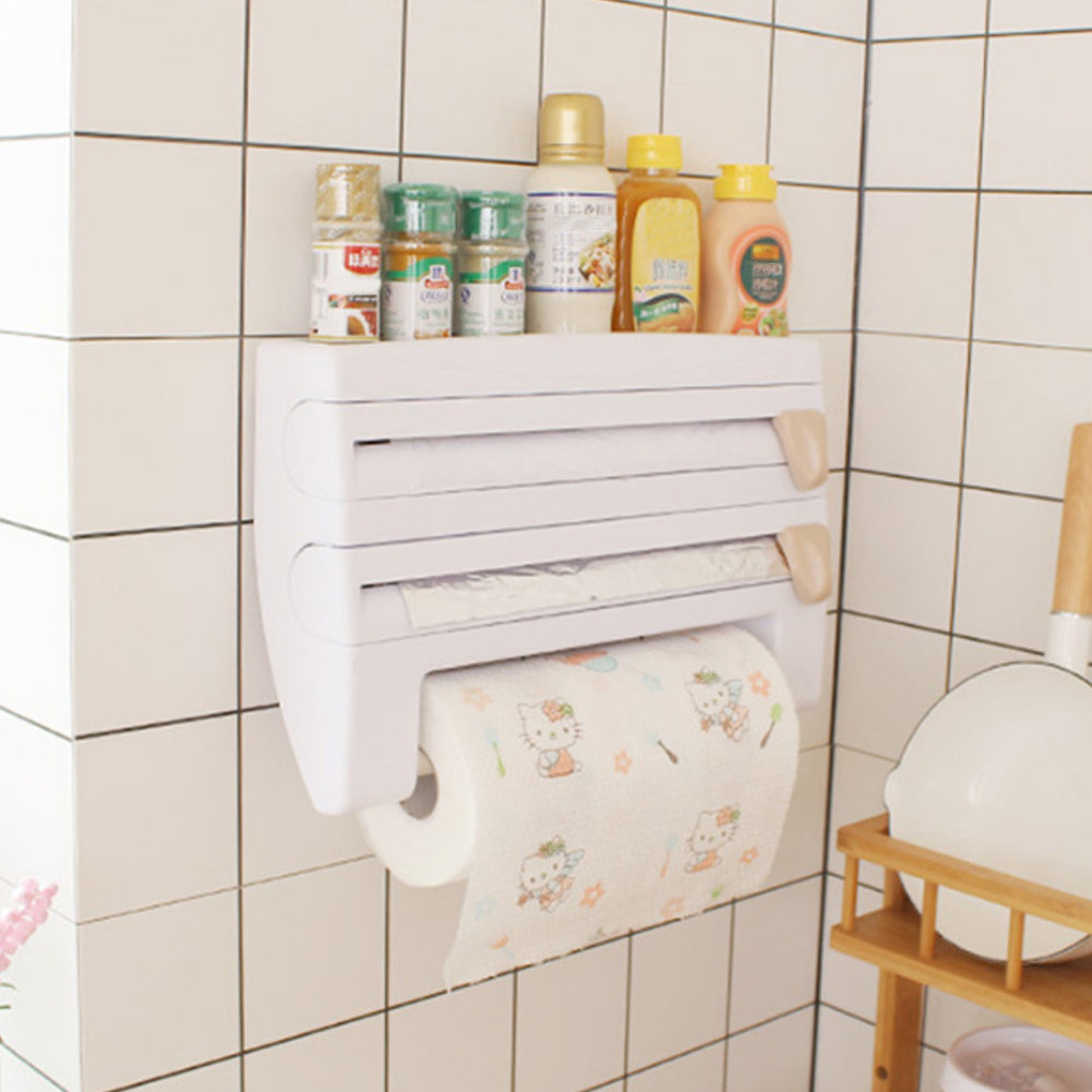 Wall Mounted Roll Dispenser Cling Film Tin Foil Holder