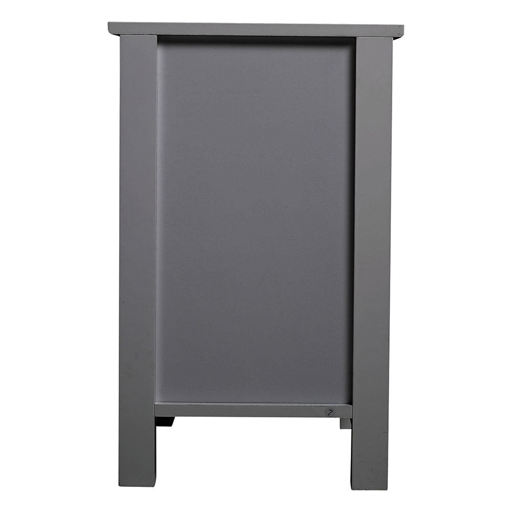 Small Wooden Beaside Table Cabinet with Drawer Shelf Storage, Grey