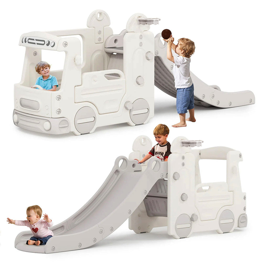 Gray Kids Home Functional Slide with Bus
