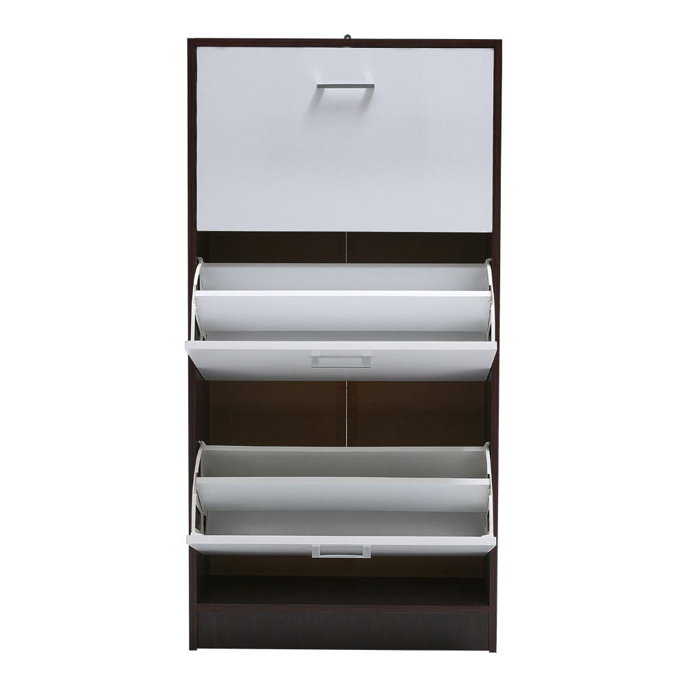 3 Layer Wooden Shoe Rack Drawer Shoes Shelves