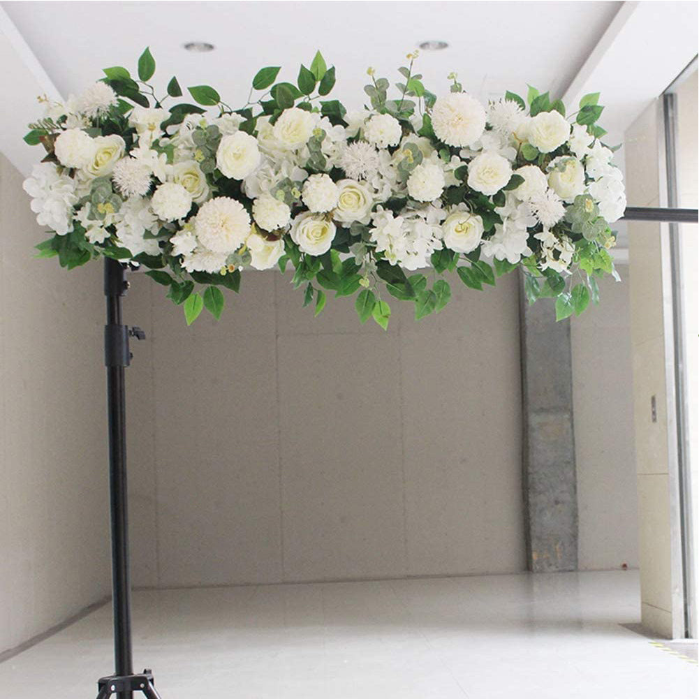 White Rose Floral Row for Wedding Aisle Decor