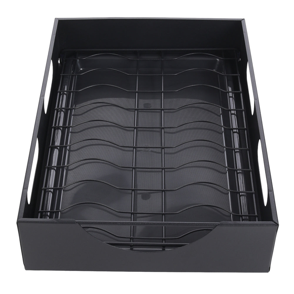 Black Steel Cabinet Pull Out Bowl Rack