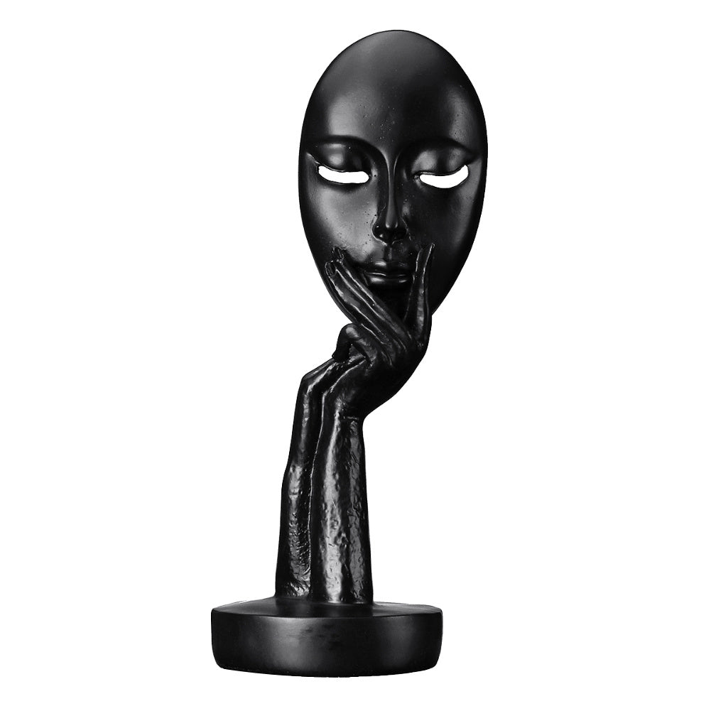 Large Art Abstract Thinker Sculpture Statue Ornament, Black 29x10CM