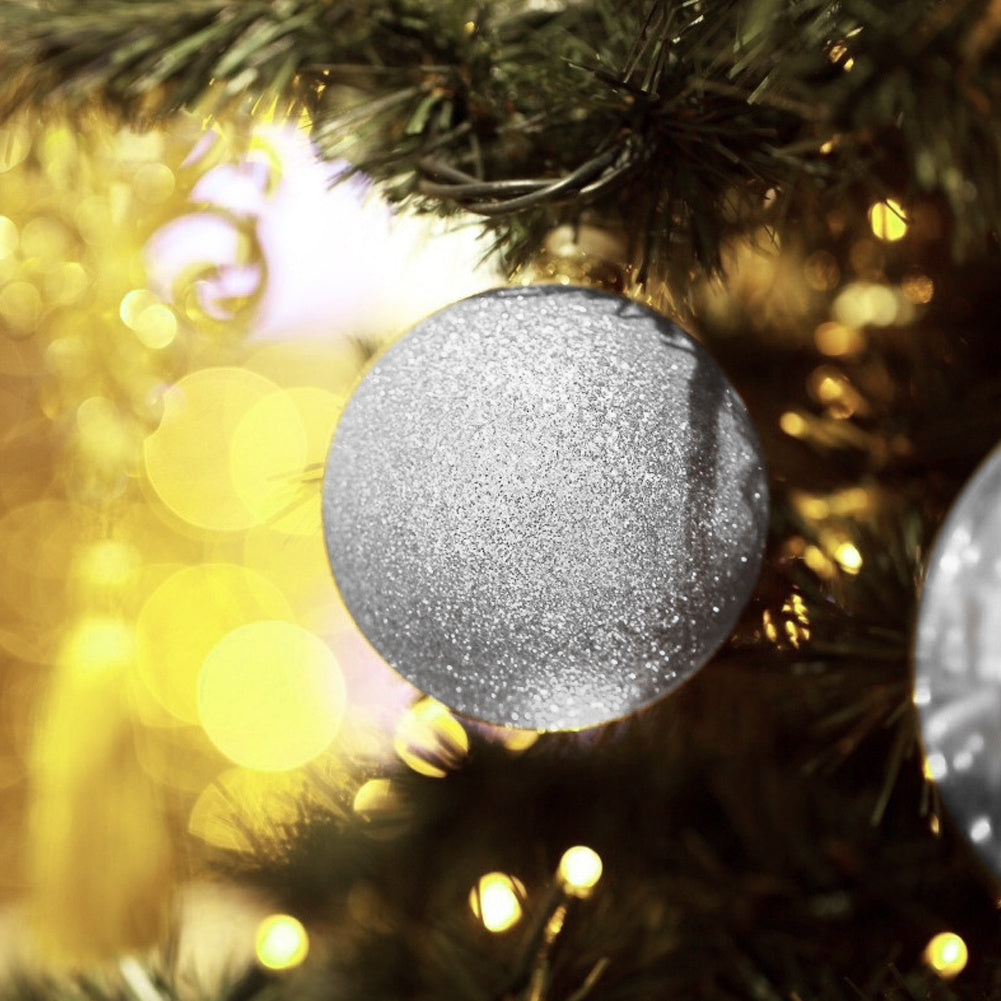 36 Pieces Silver Xmas Ball Christmas Tree Deluxe Bauble Set