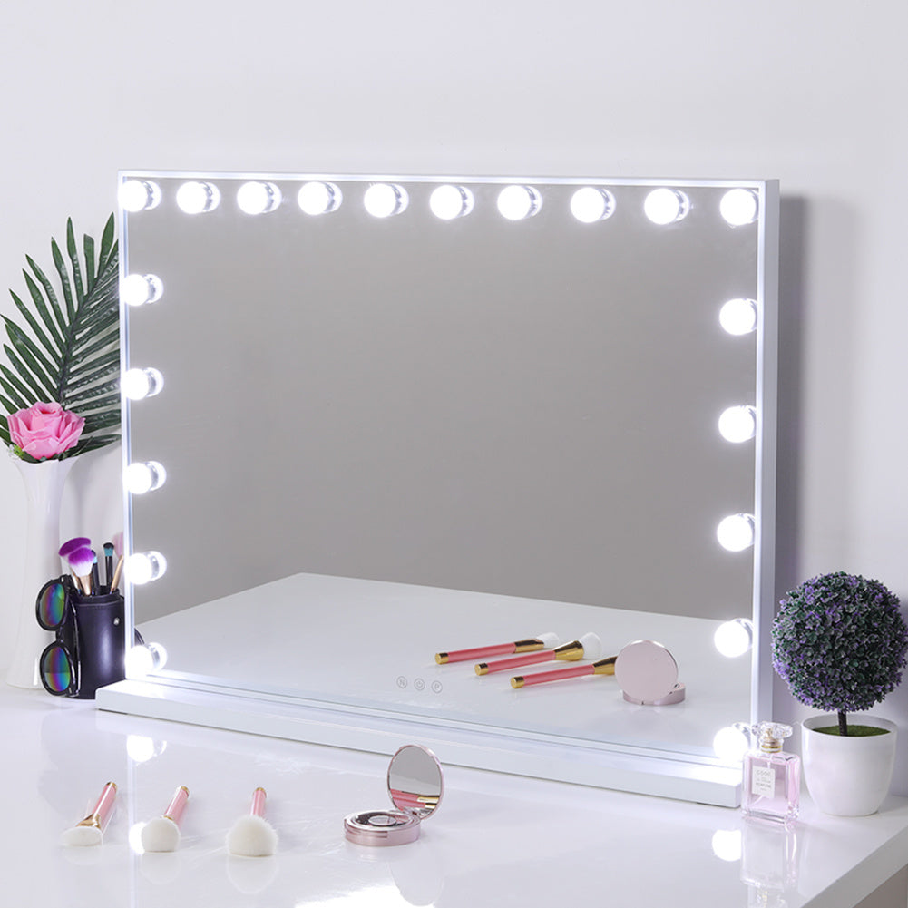 Dimmable LED Light Makeup Mirror for Bedroom, 80X60cm