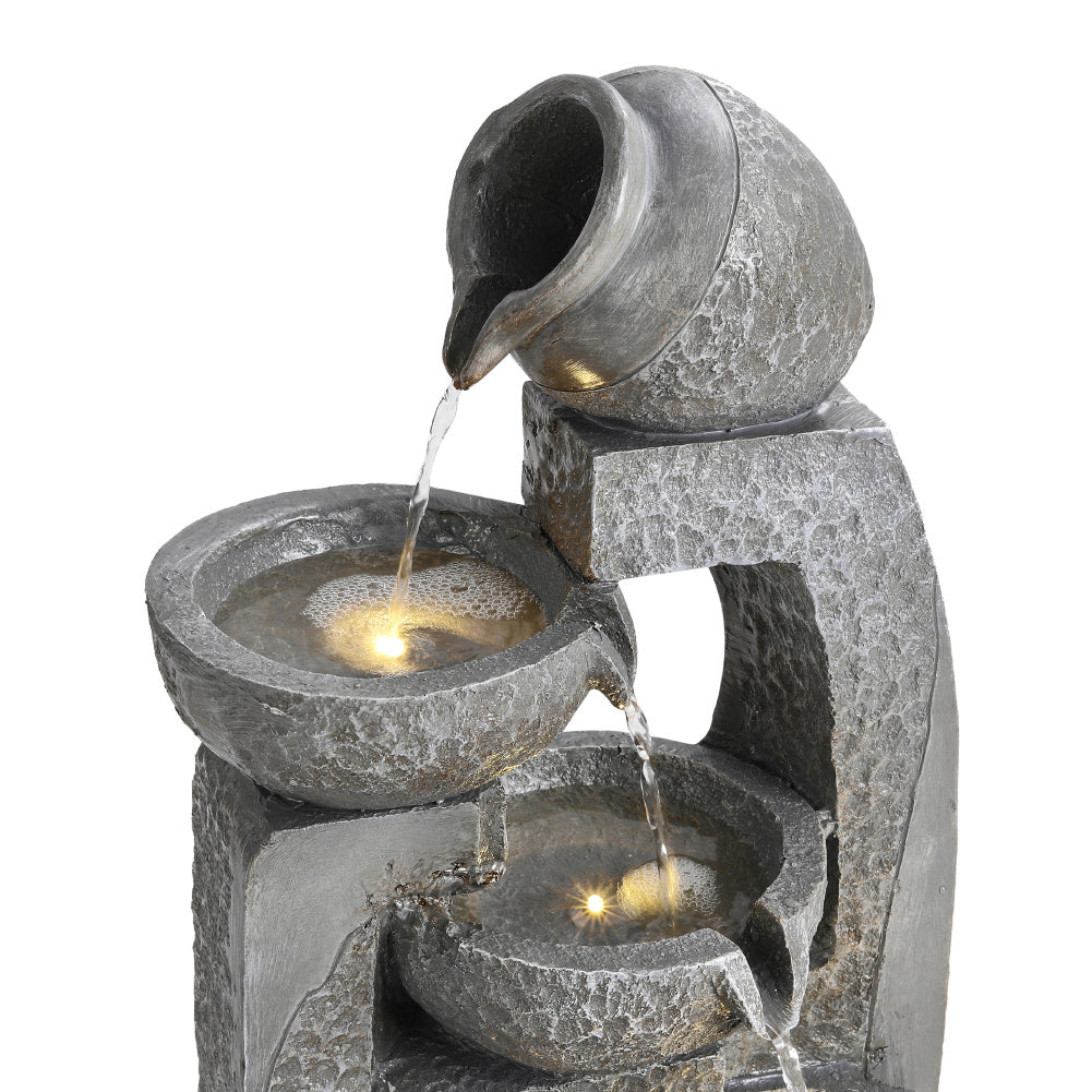 Grey Outdoor Garden Solar powered Water Fountain