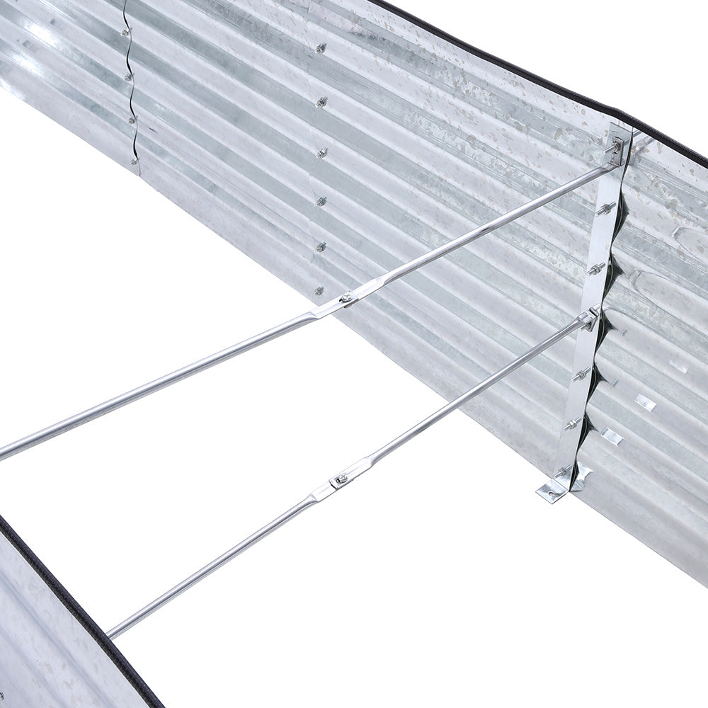 Silver 320cm Oval Shaped Galvanized Steel Raised Garden Bed