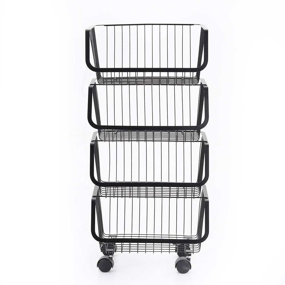 4 Tier Iron Wire Fruit Vegetable Basket Storage Unit
