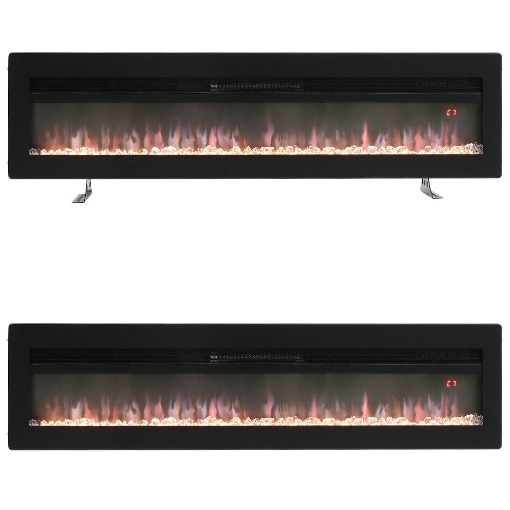 LED Electric Wall Fireplace 9 Flame Colours with Freestanding Leg, Black 40inch