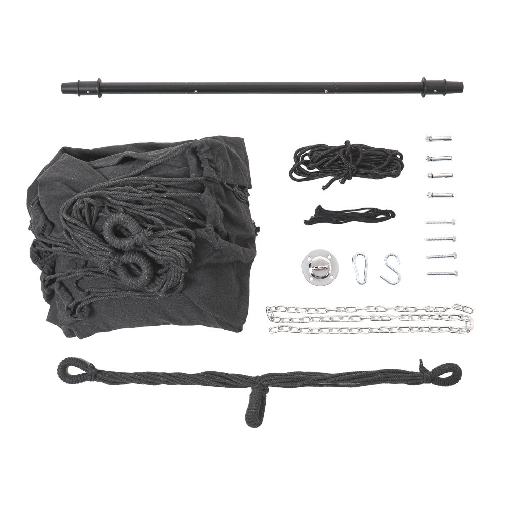 Dark Grey Garden Hanging Canvas Hammock Swing Chair